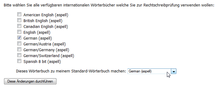 Webmail Rechtschreibürüfung