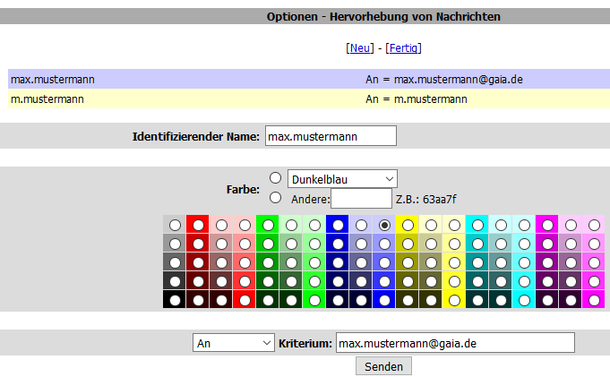 Webmail Hervorhebungen Webmail Hervorhebungen