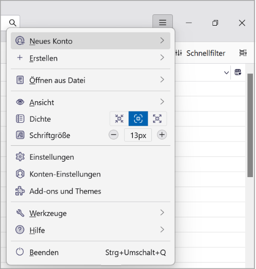Thunderbird Konto anlegen Thunderbird Konto anlegen