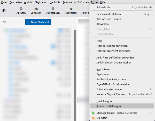 Thunderbird Konto anlegen
