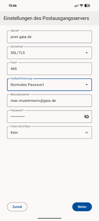 Thunderbird Postausgangsserver
