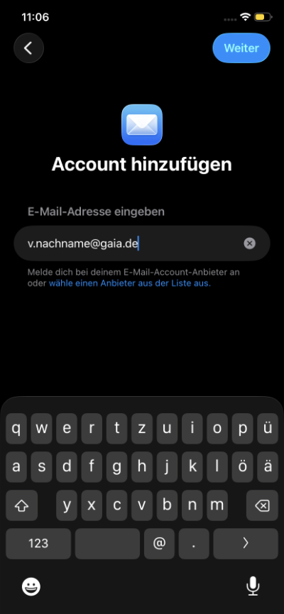 IOS: Account hinzufügen